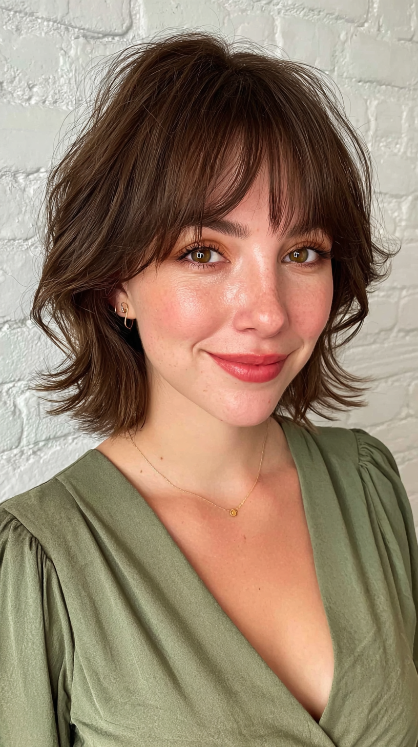 Chic Layered Wolf Cut with Soft Bangs