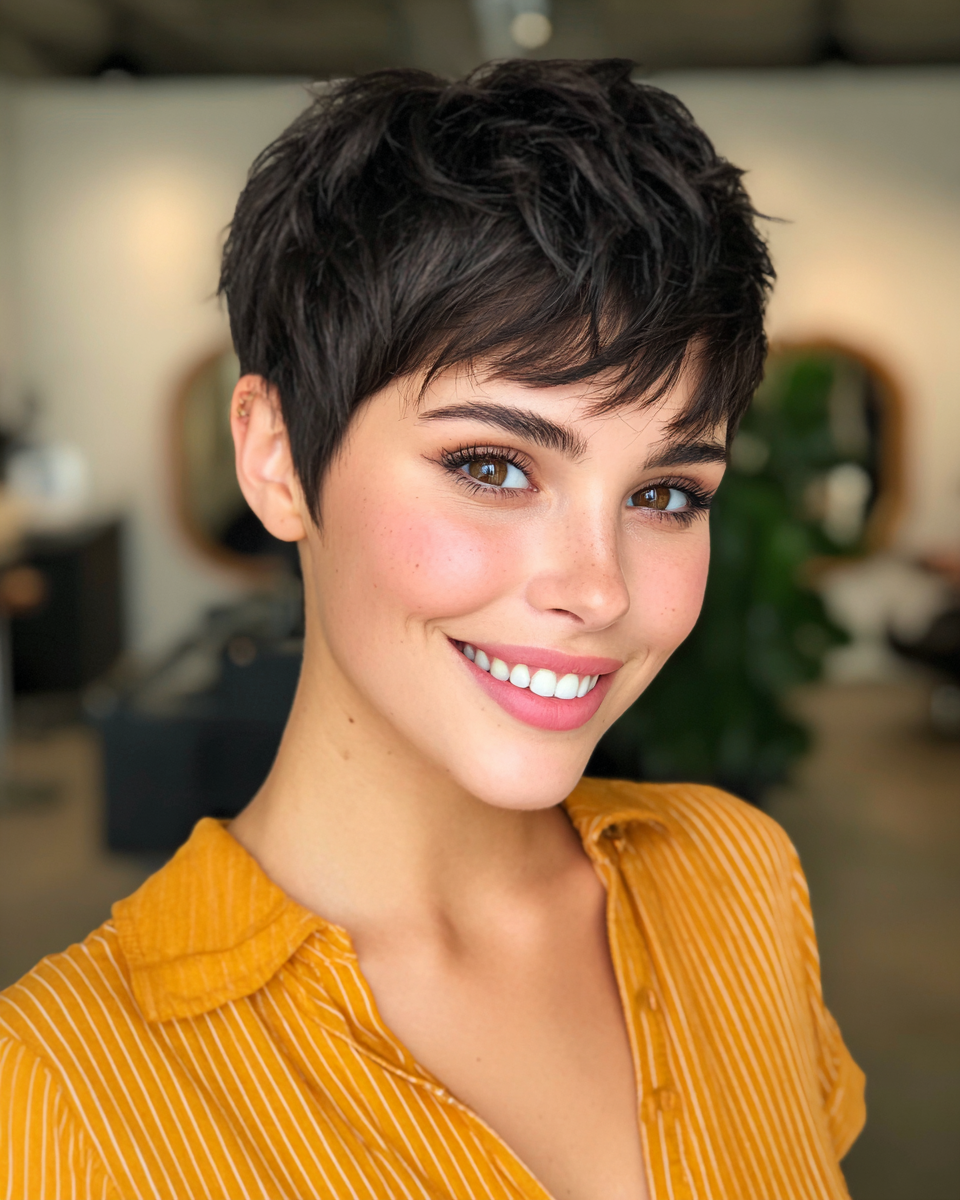 Chic Textured Pixie Cut with Playful Layers