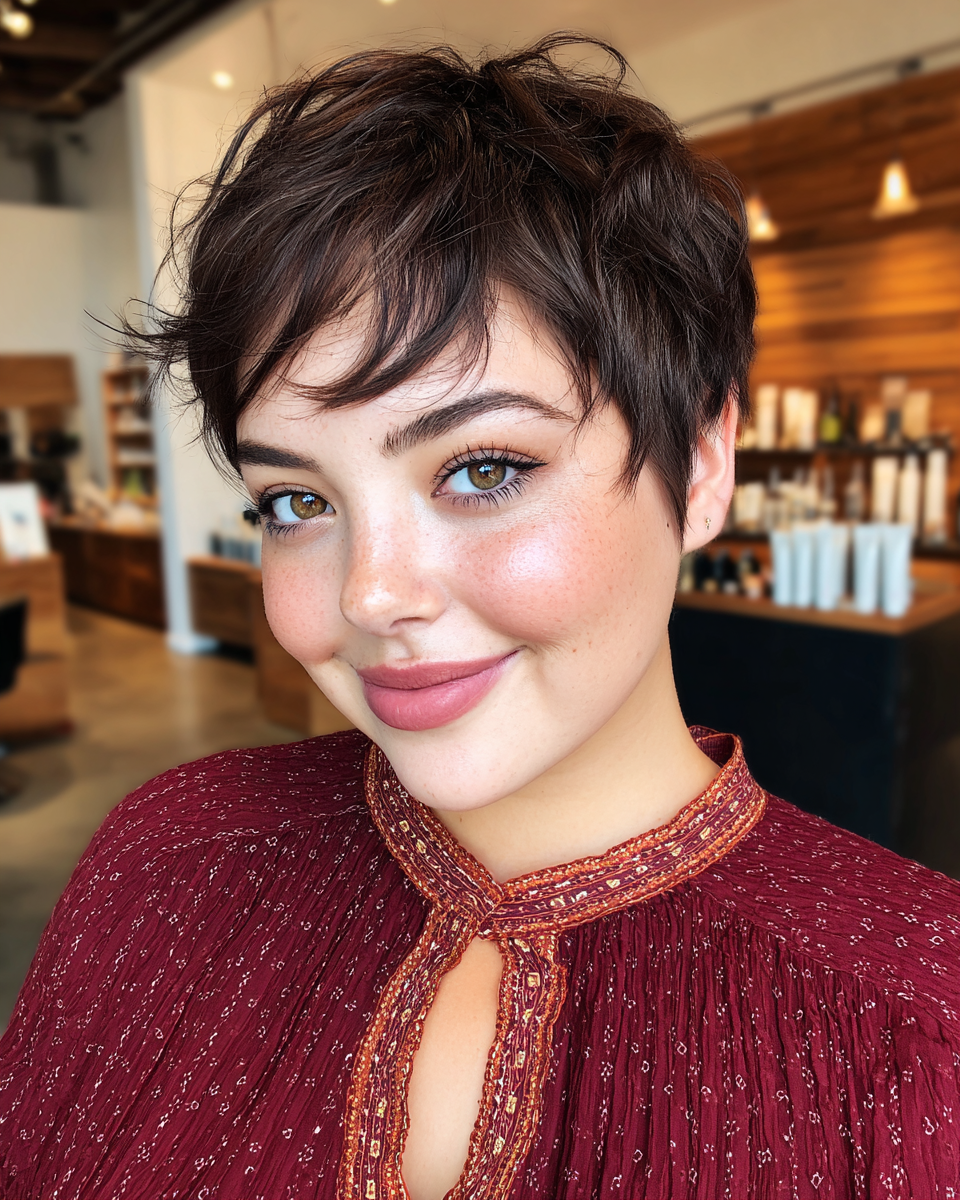 Chic Textured Pixie Cut with Playful Volume