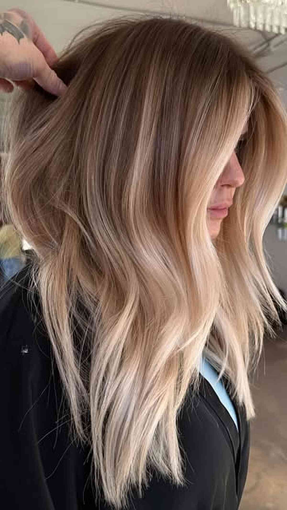 Dimensional Blonde Waves with Textured Ends