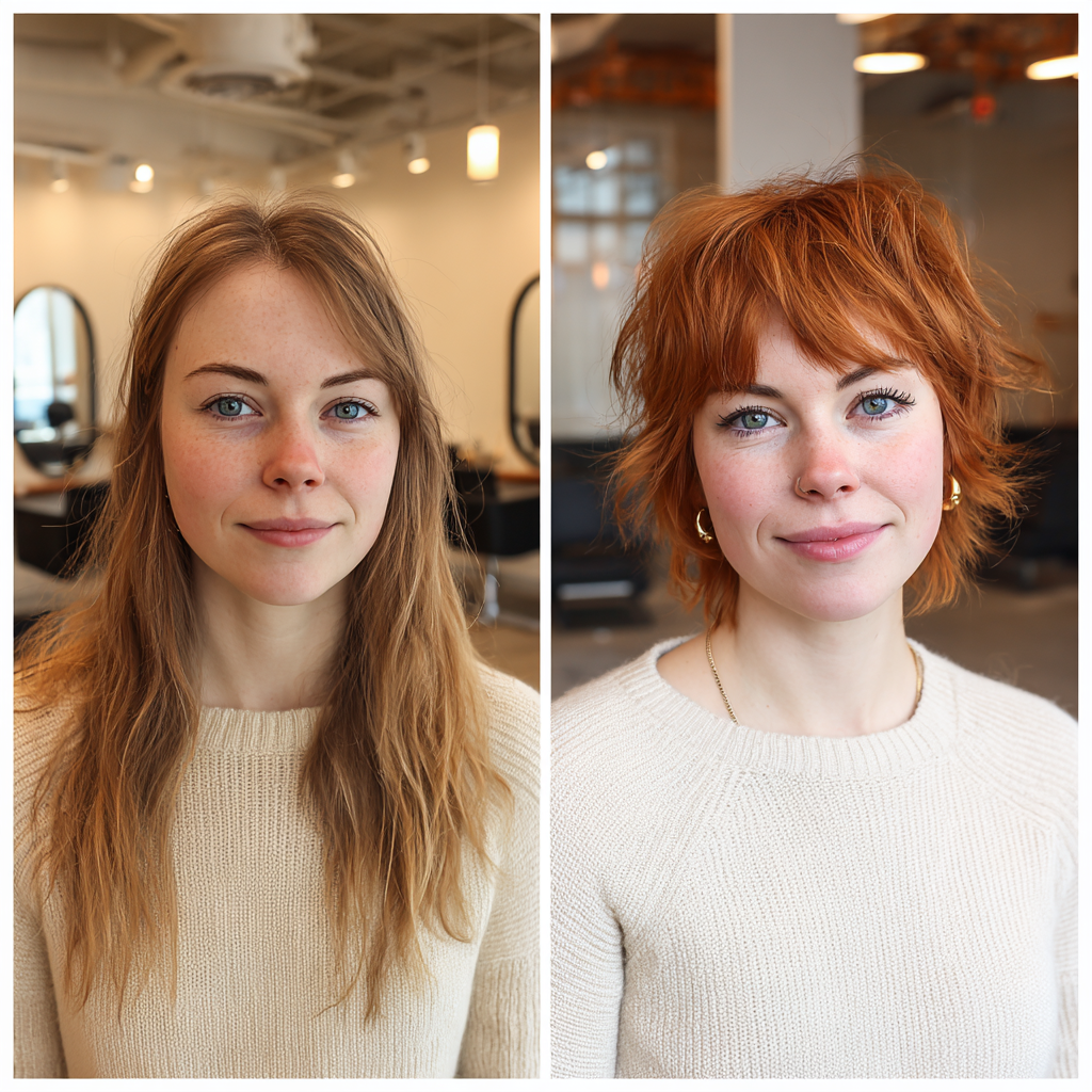 Dynamic Short Wolf Cut with Playful Bangs