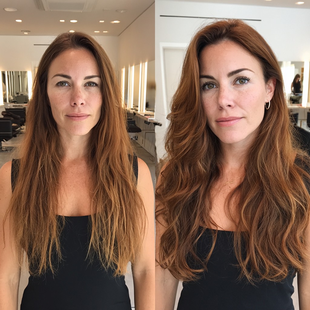 Luscious Copper Cascade with Textured Waves