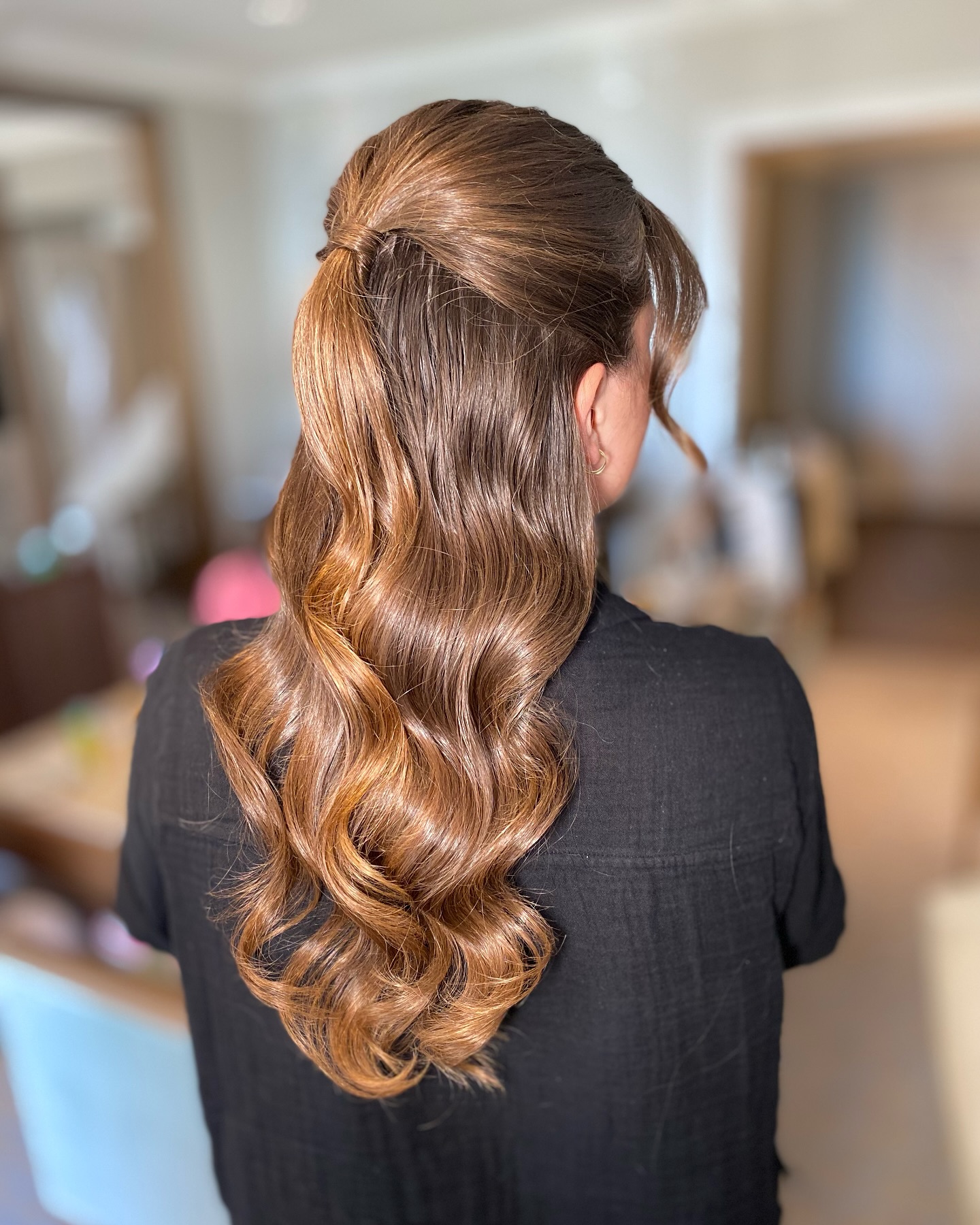 Sleek Chestnut Cascading Curls
