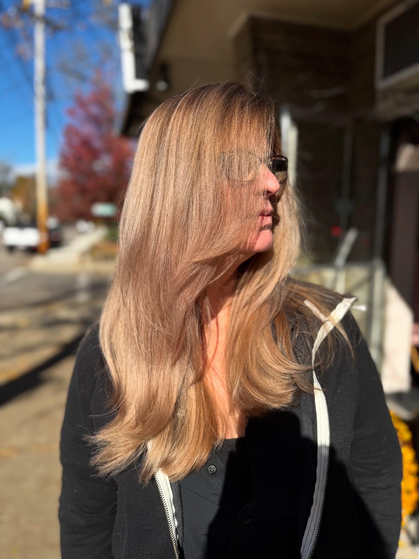 Subtle Golden Balayage on Long Layered Cut