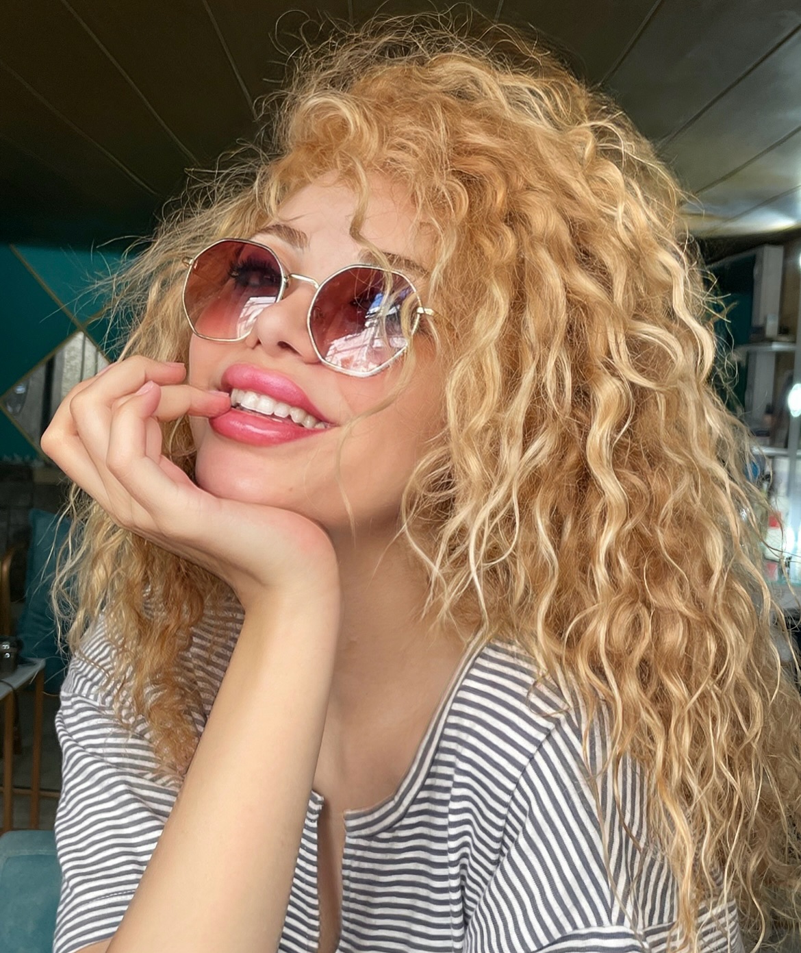 Sun-Kissed Golden Spiral Curls