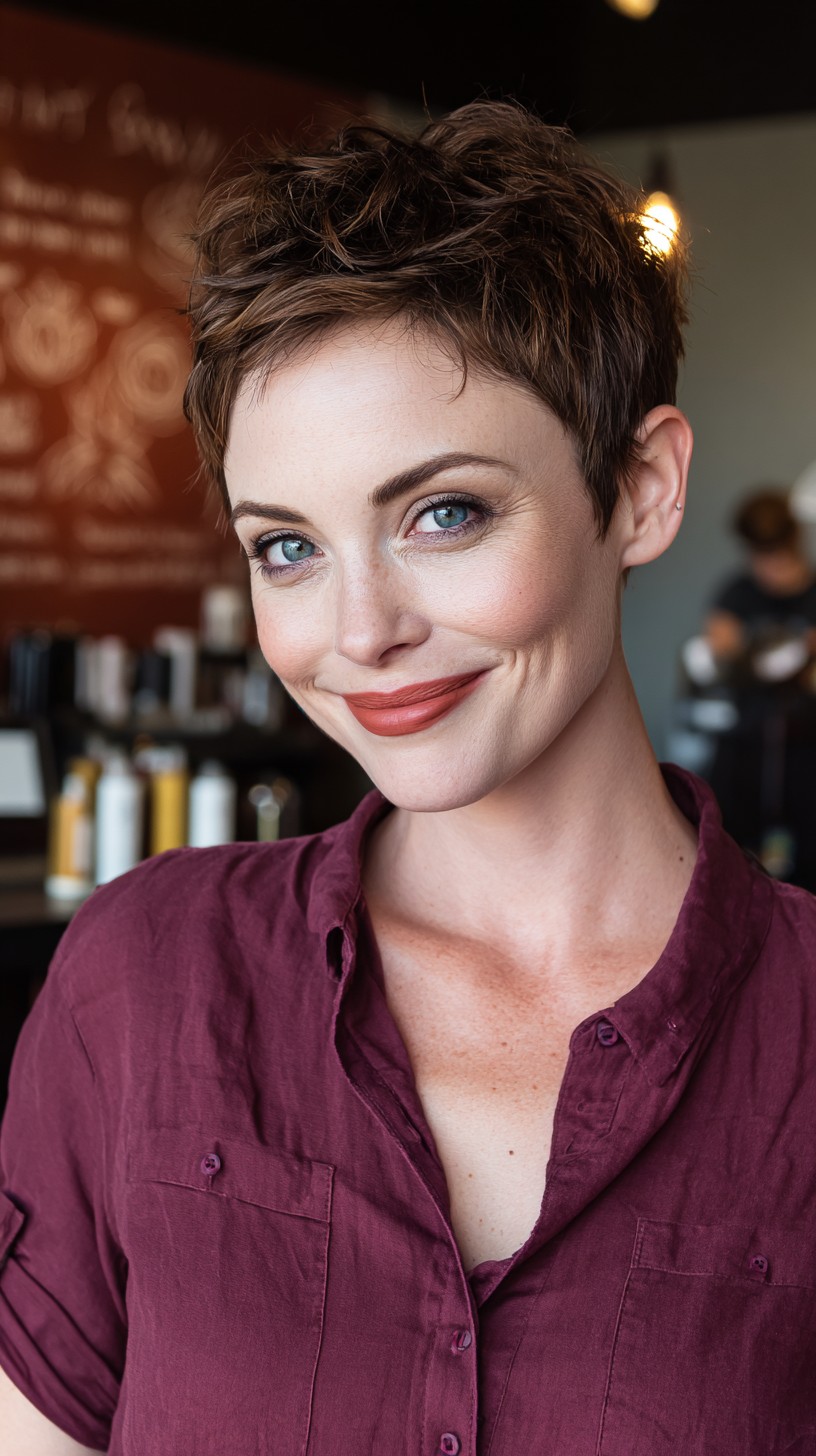 Vivacious Textured Pixie with Defined Layers