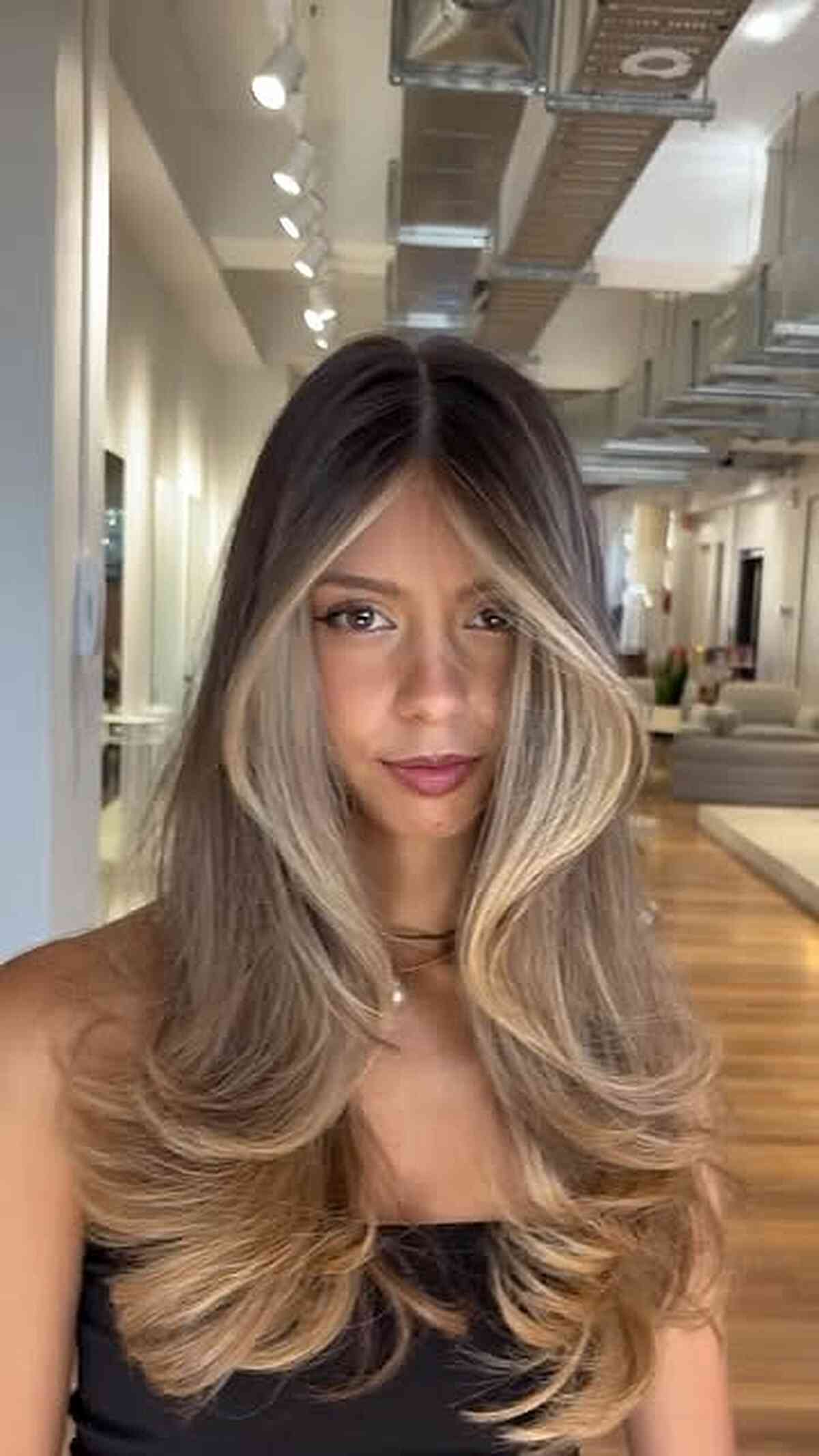 Blonde Balayage with Money Piece Highlights