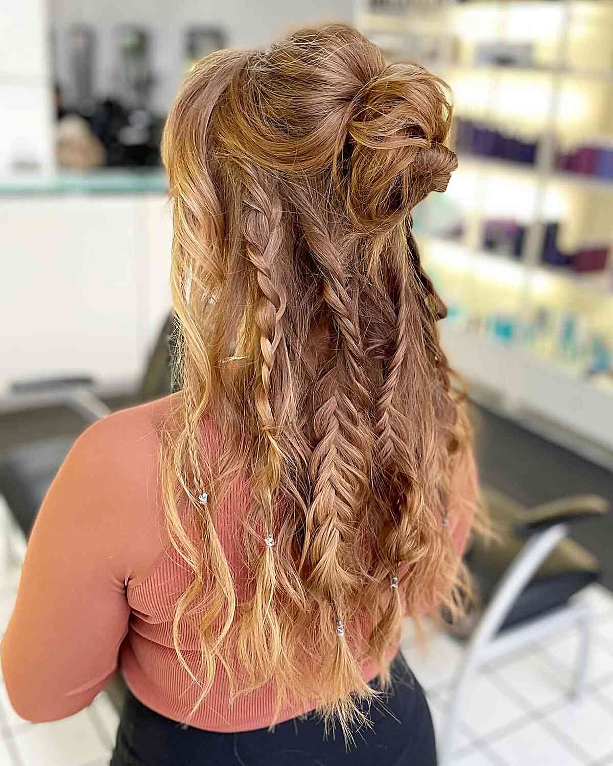 Bohemian Braided Half-Up Hairstyle