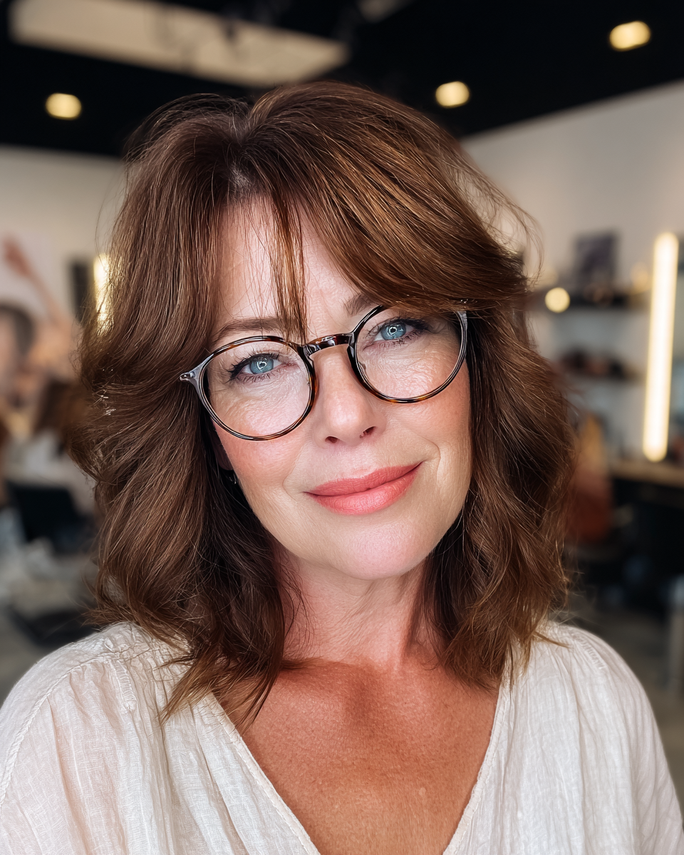 Chic Layered Shoulder-Length Cut with Breezy Waves