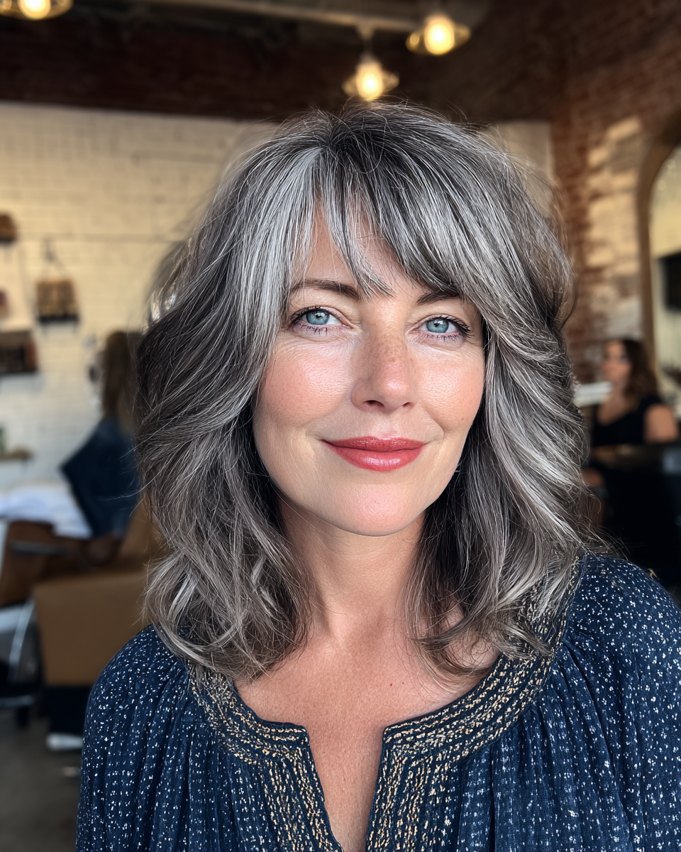 Chic Layered Shoulder-Length Cut with Soft Waves