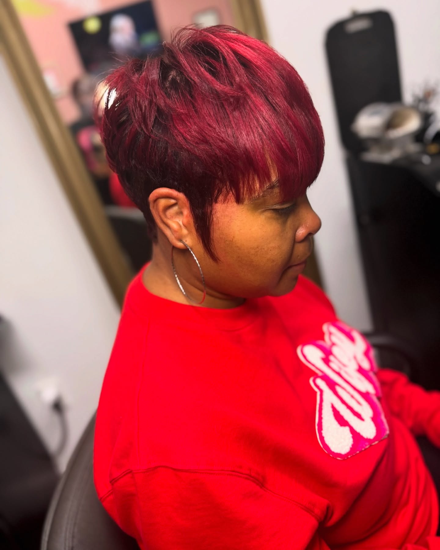 Dynamic Magenta Textured Crop with Asymmetry