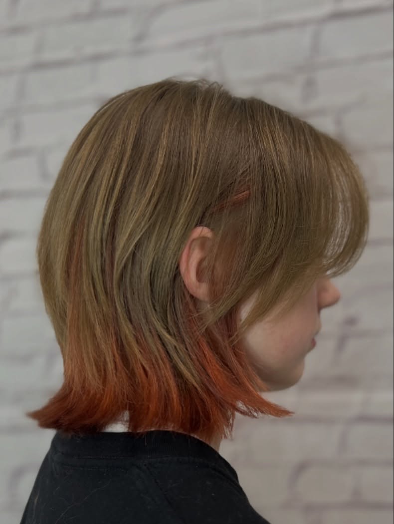 Fiery Sunset Dip-Dyed Bob