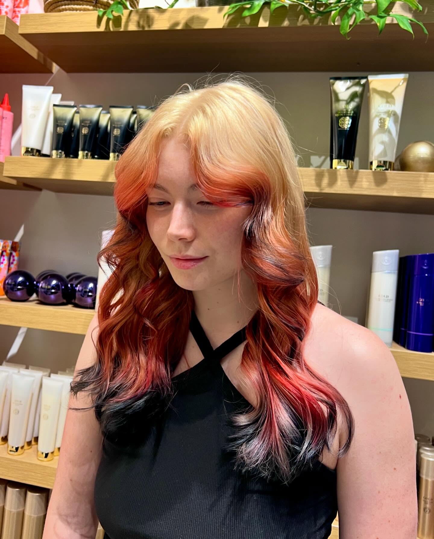 Fiery Sunset Waves with Contrast Tips