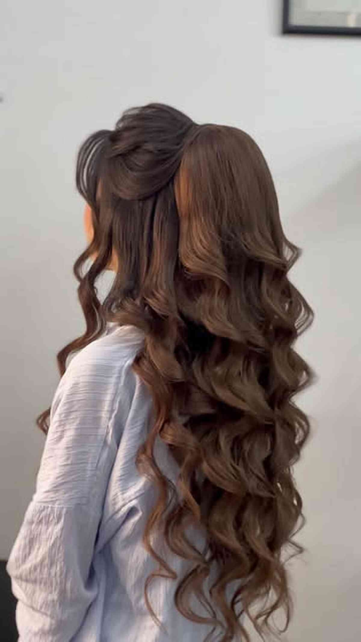 Gorgeous Half Up Half Down Wavy Hair