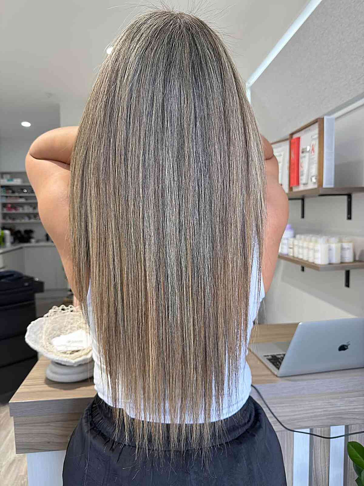 Long Straight Blonde Hair with Subtle Dimension