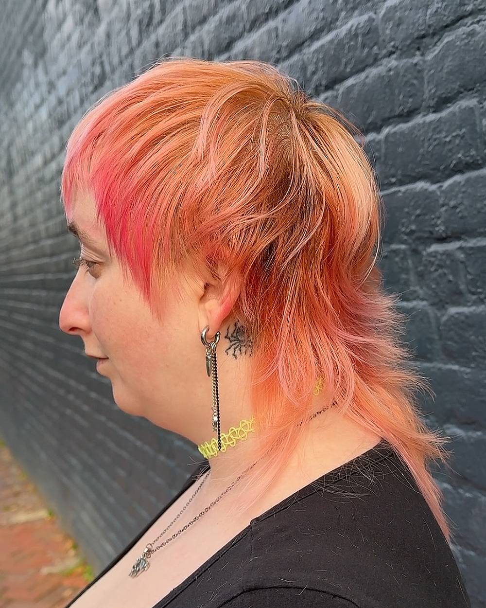 Playful Textured Mullet with Soft Pastel Highlights