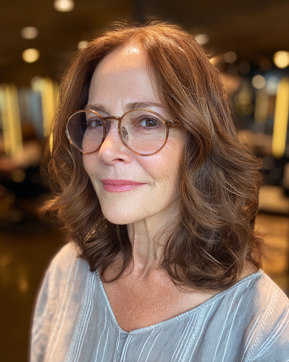 Radiant Wavy Shoulder-Length Cut with Soft Layers