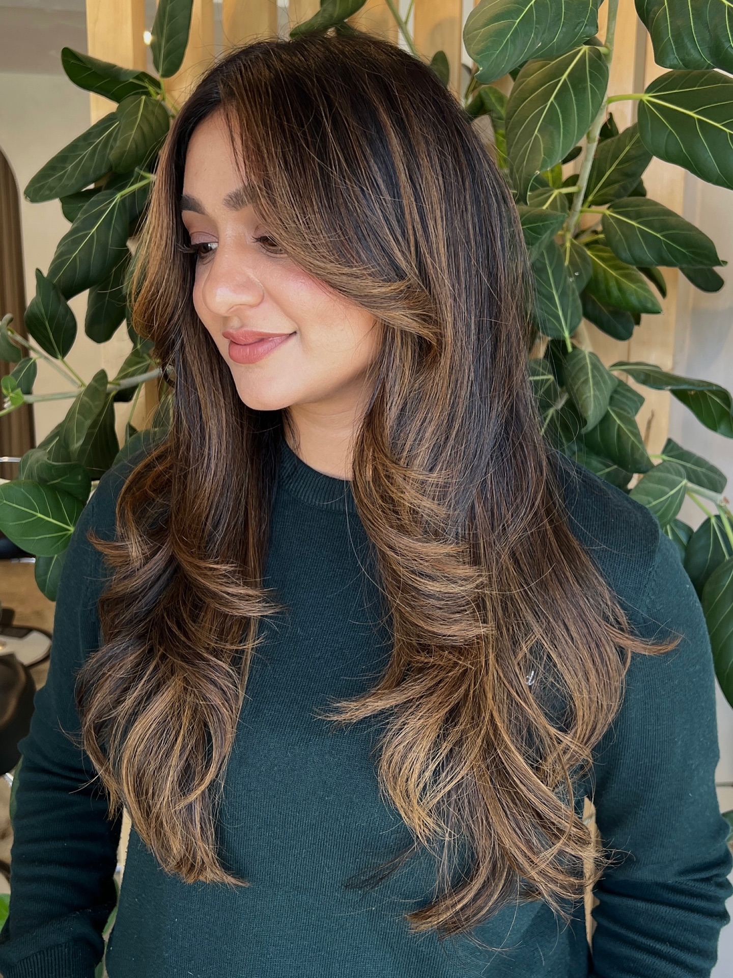 Rich Brunette Balayage with Soft Waves