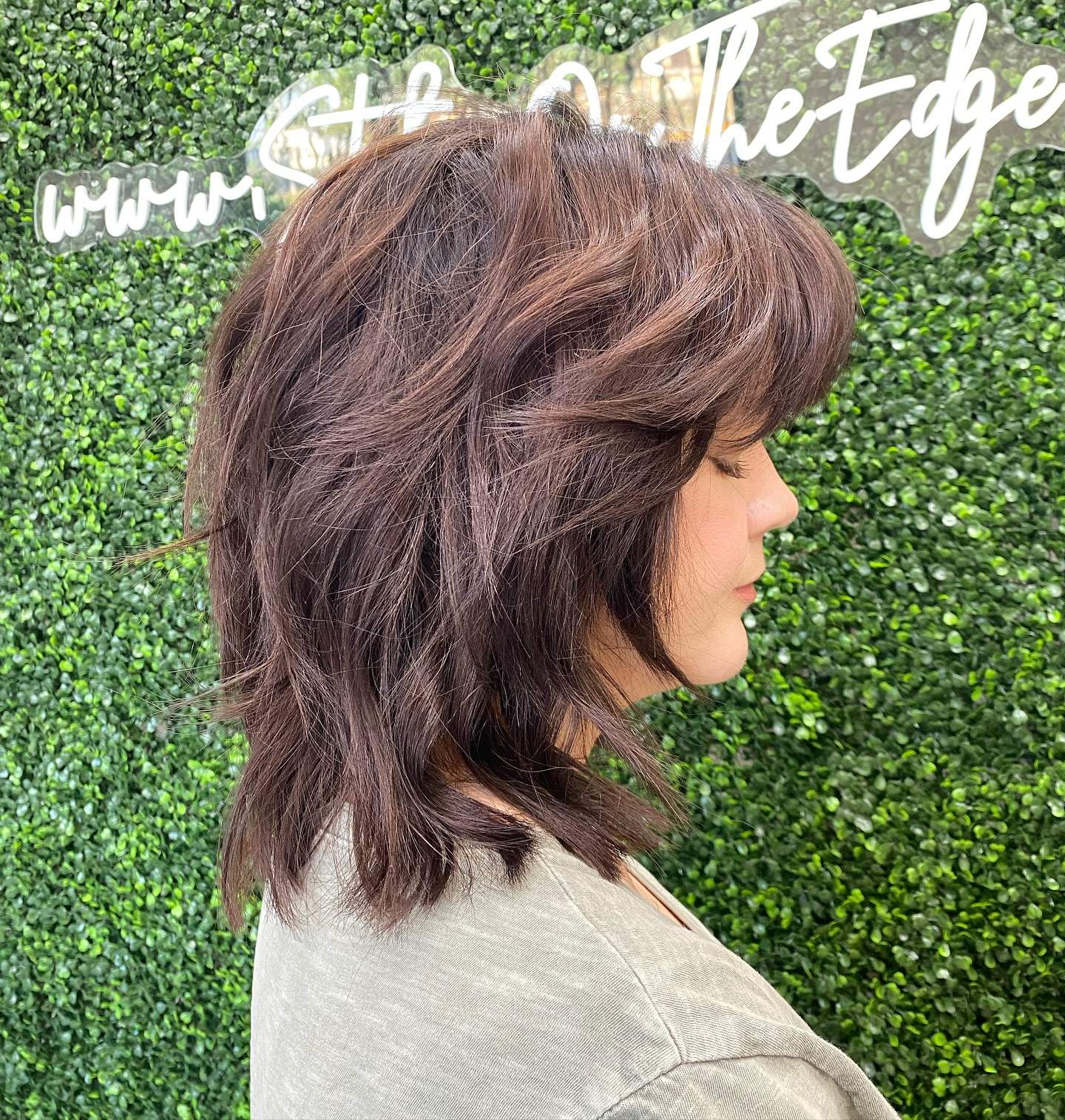 Sleek Chestnut Cascade with Flipped Ends