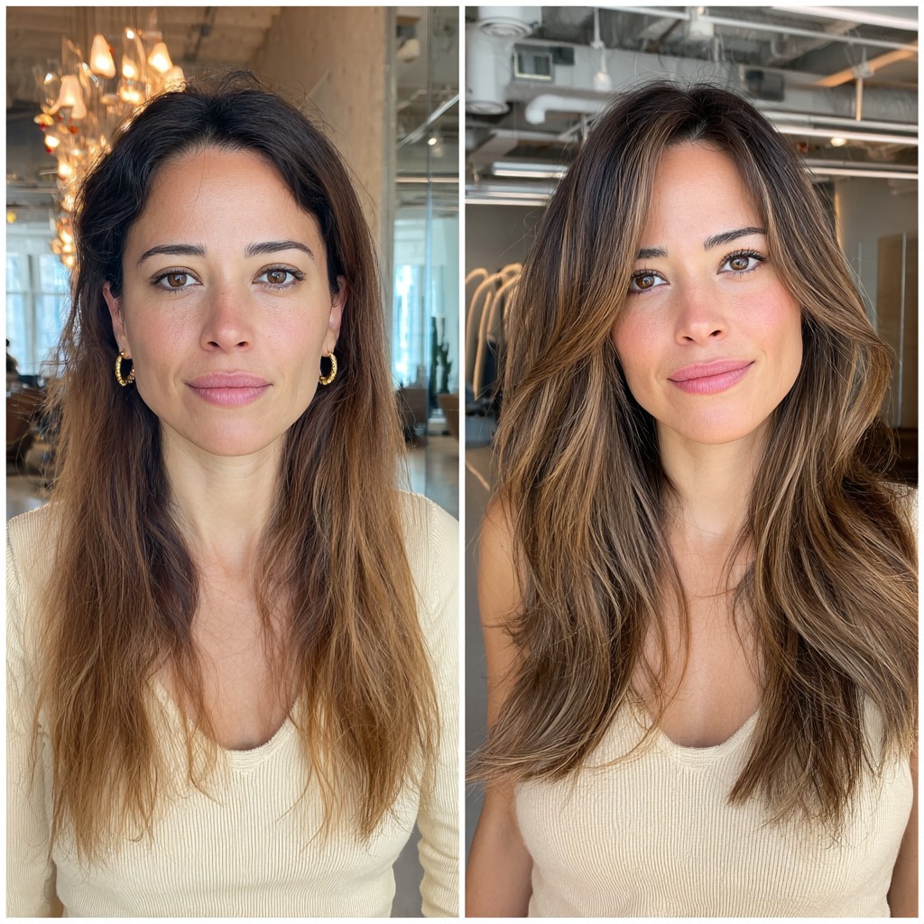Sleek Chestnut Transformation with Soft Layers