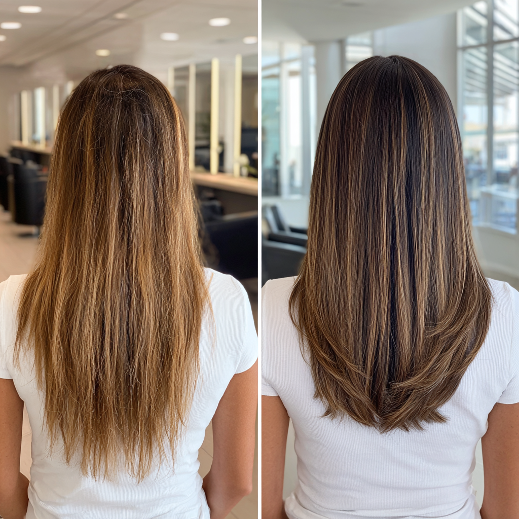 Sleek Dark Brunette Balayage with Subtle Layers