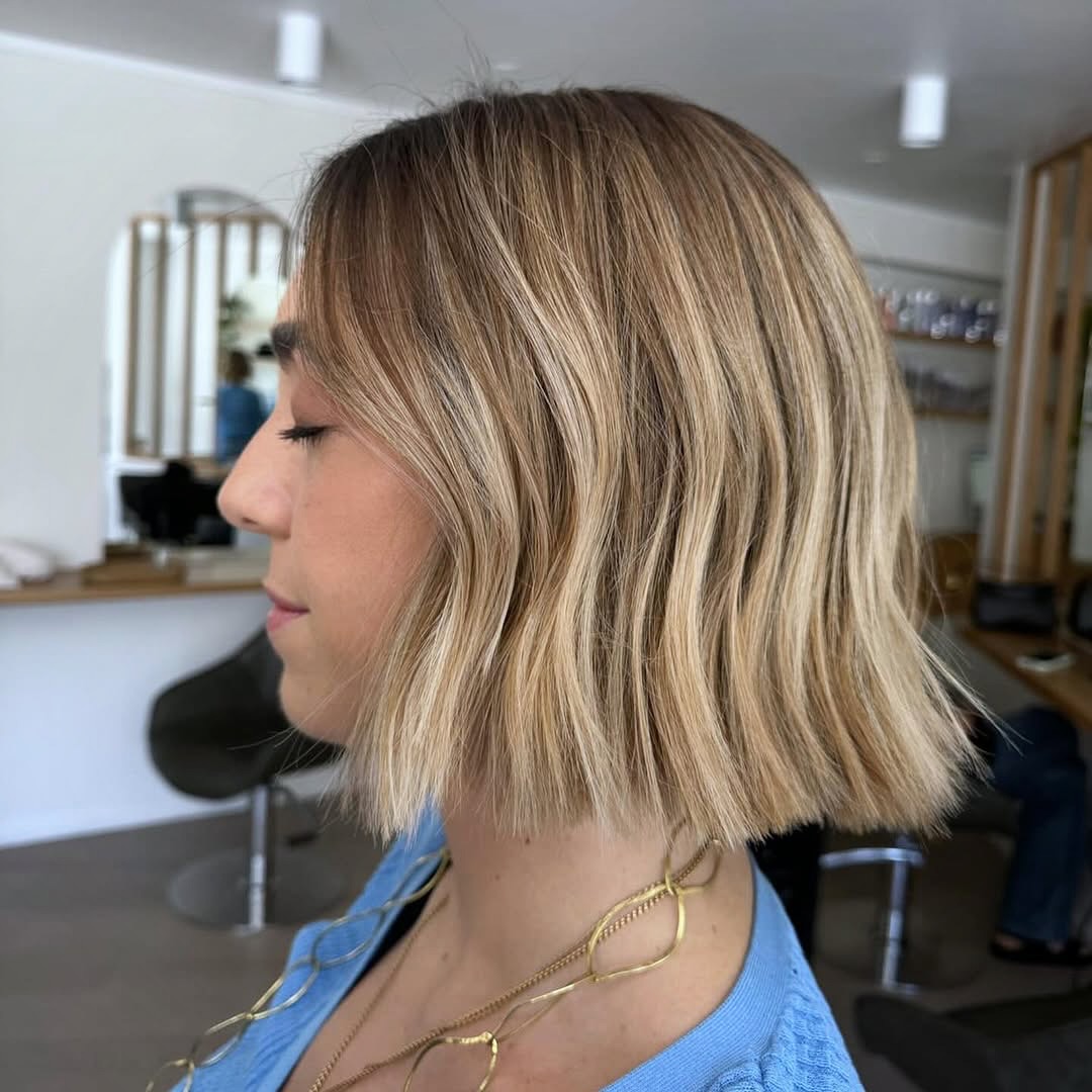 Soft Blonde Choppy Bob with Subtle Layers