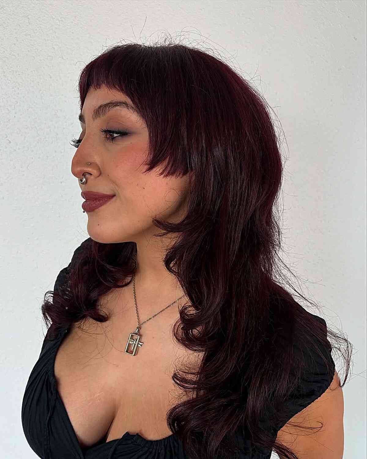 Stylish Hime Cut with Side Layers