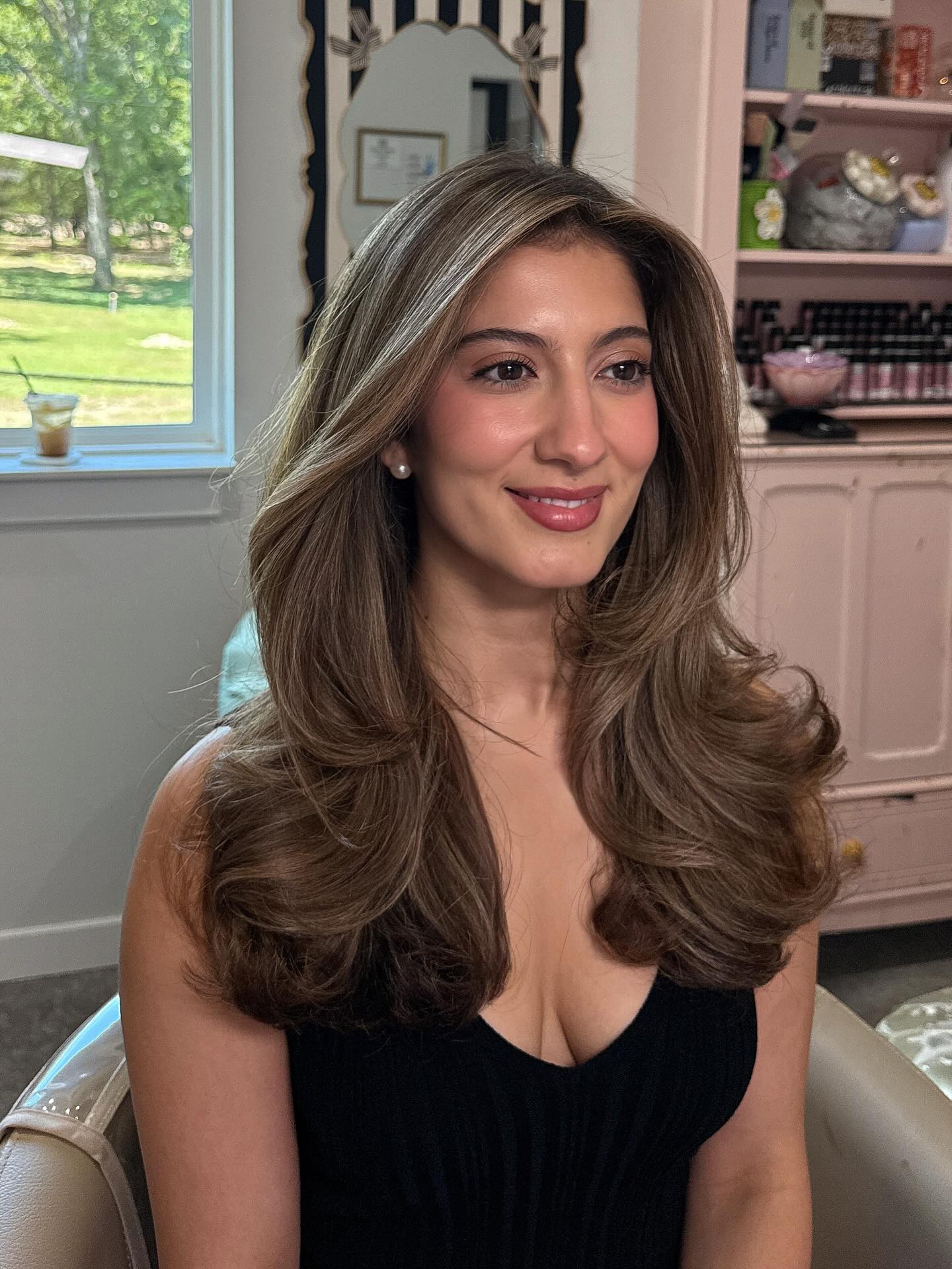 Subtle Beige Balayage with Voluminous Curls