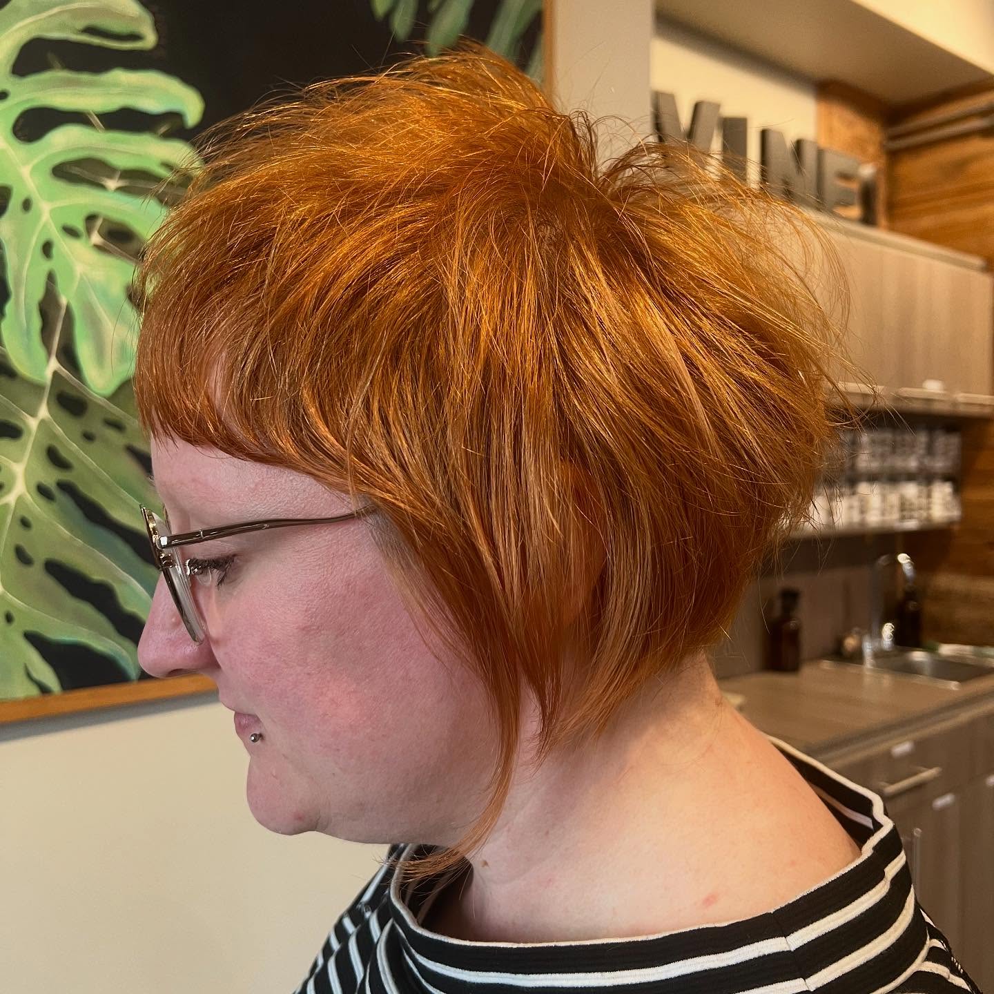 Textured Copper Bob with Playful Layers