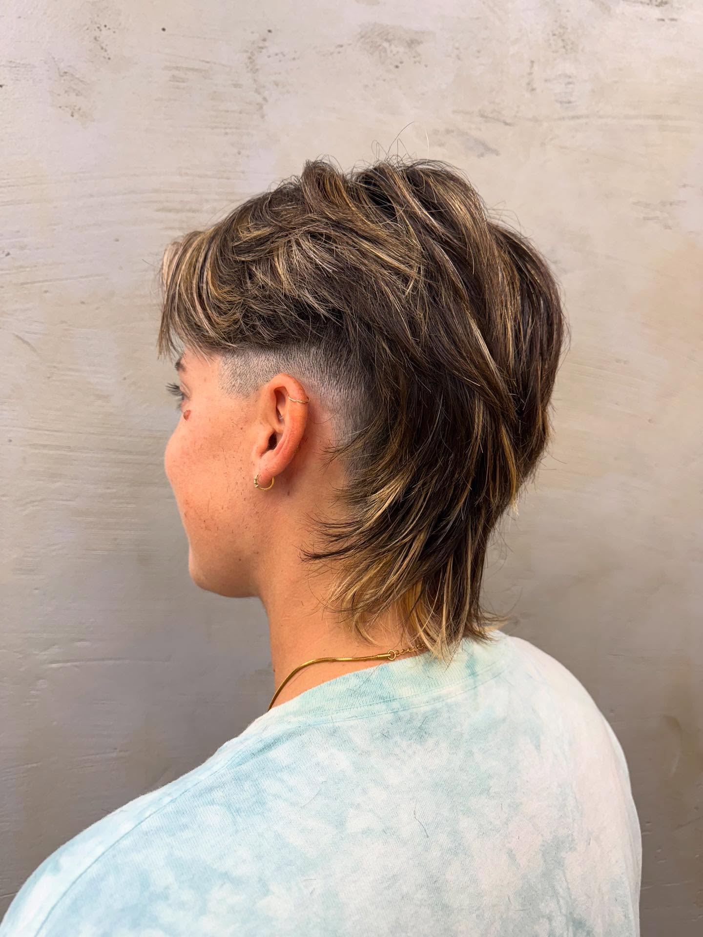 Textured Shaggy Mullet with Undercut