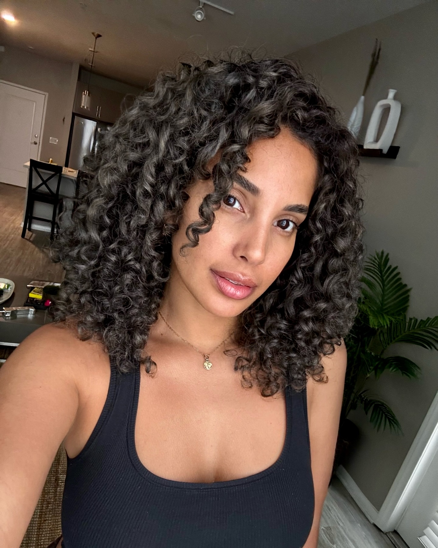 Textured Silver-Gray Curls with Layered Volume