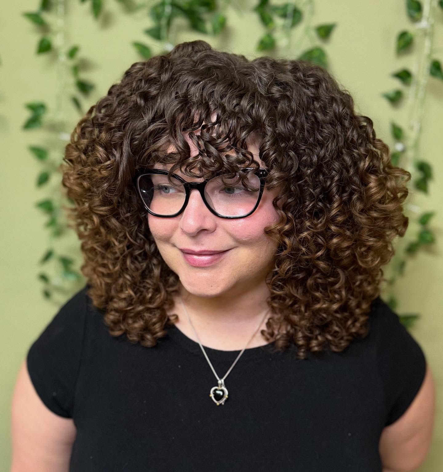 Cascading Espresso Curls with Full Fringe