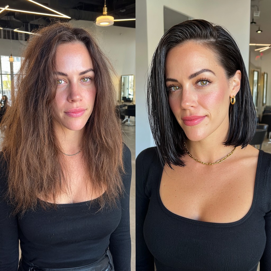 Chic Textured Transformation from Frizz to Polished