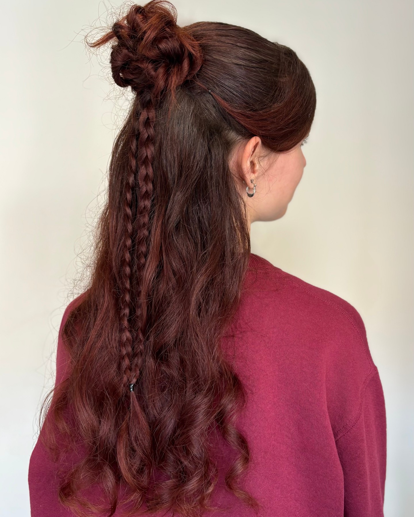 Chic Twisted Half-Up with Braided Detail