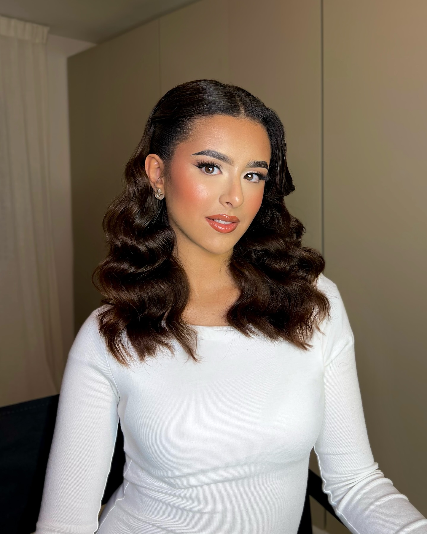 Classic Chocolate Waves with Sleek Side Part