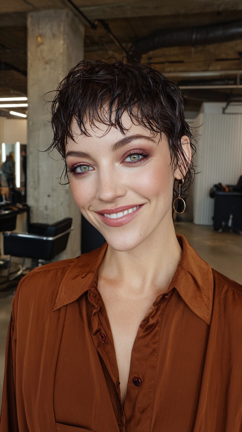 Effortlessly Chic Short Wet Pixie