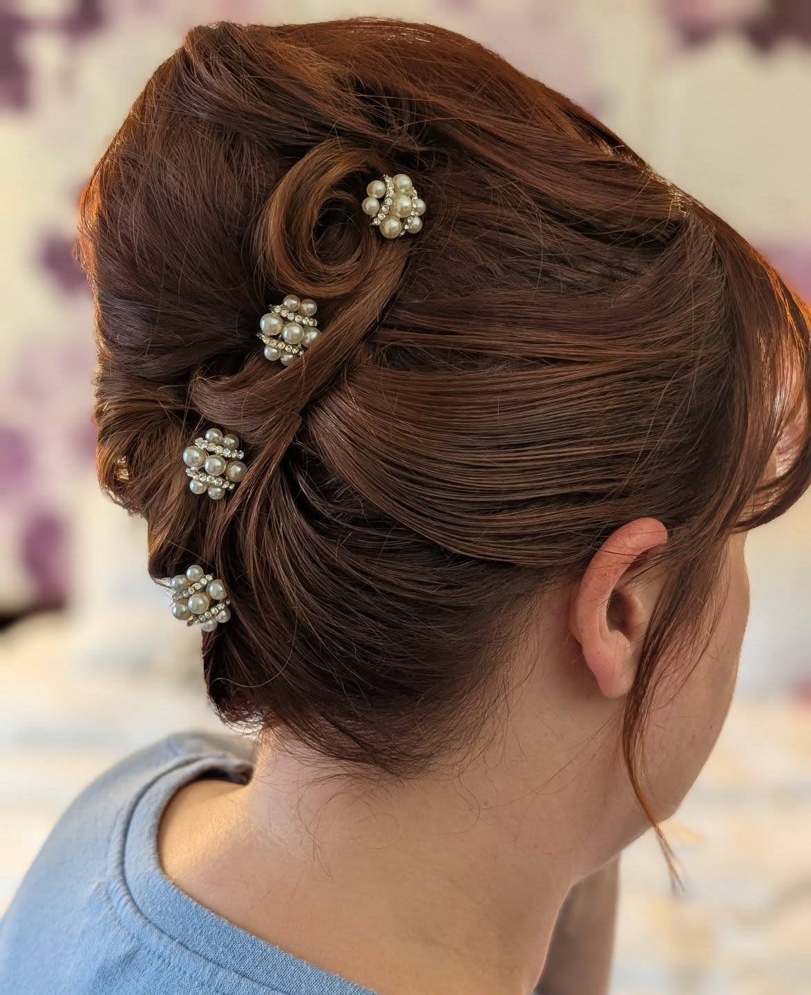 Elegant Twisted Updo with Pearl Accents
