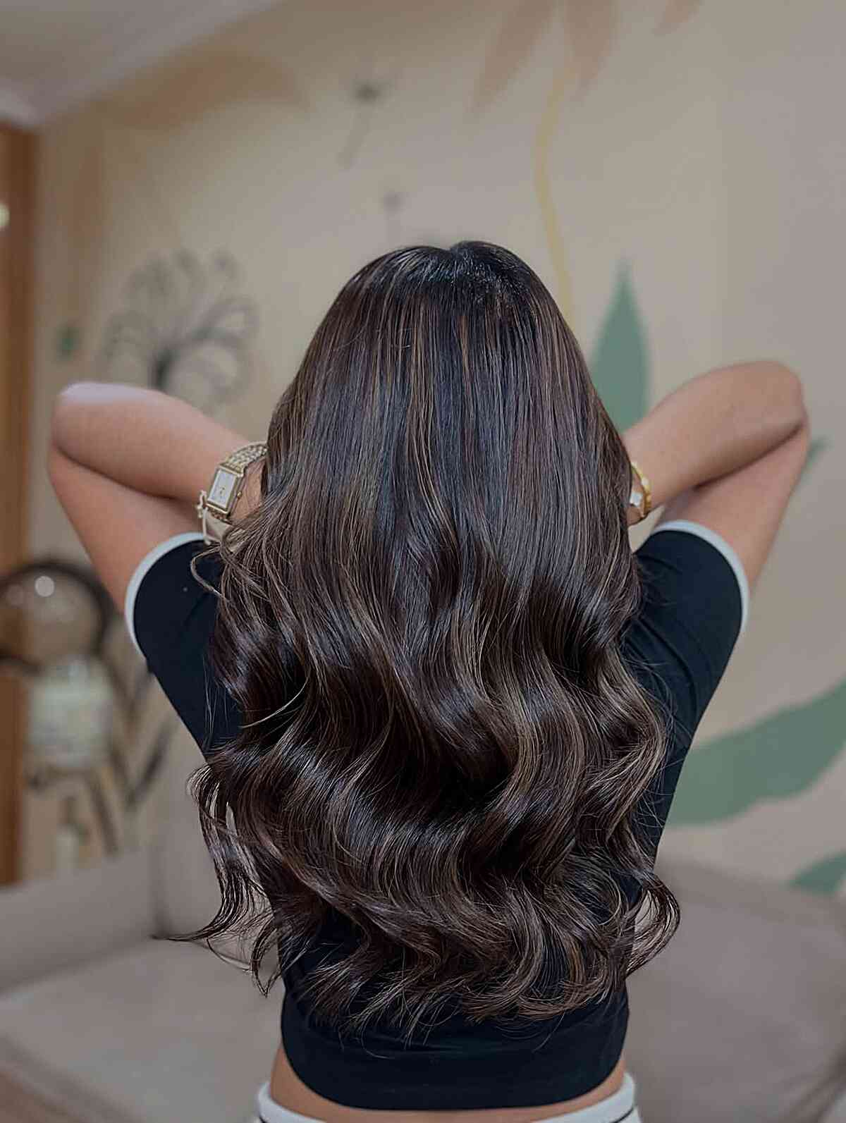 Gorgeous Balayage Dark Brown Waves