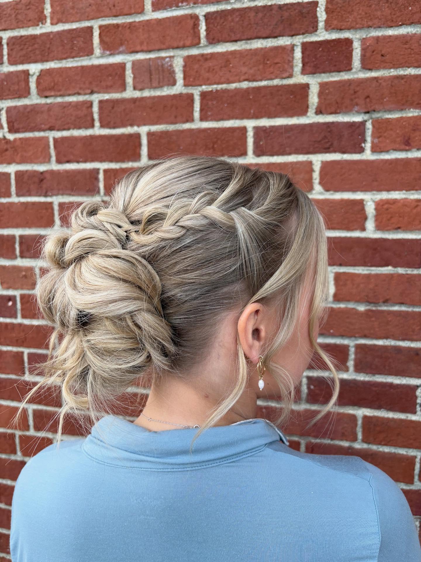 Intricate Braided Updo with Soft Tendrils