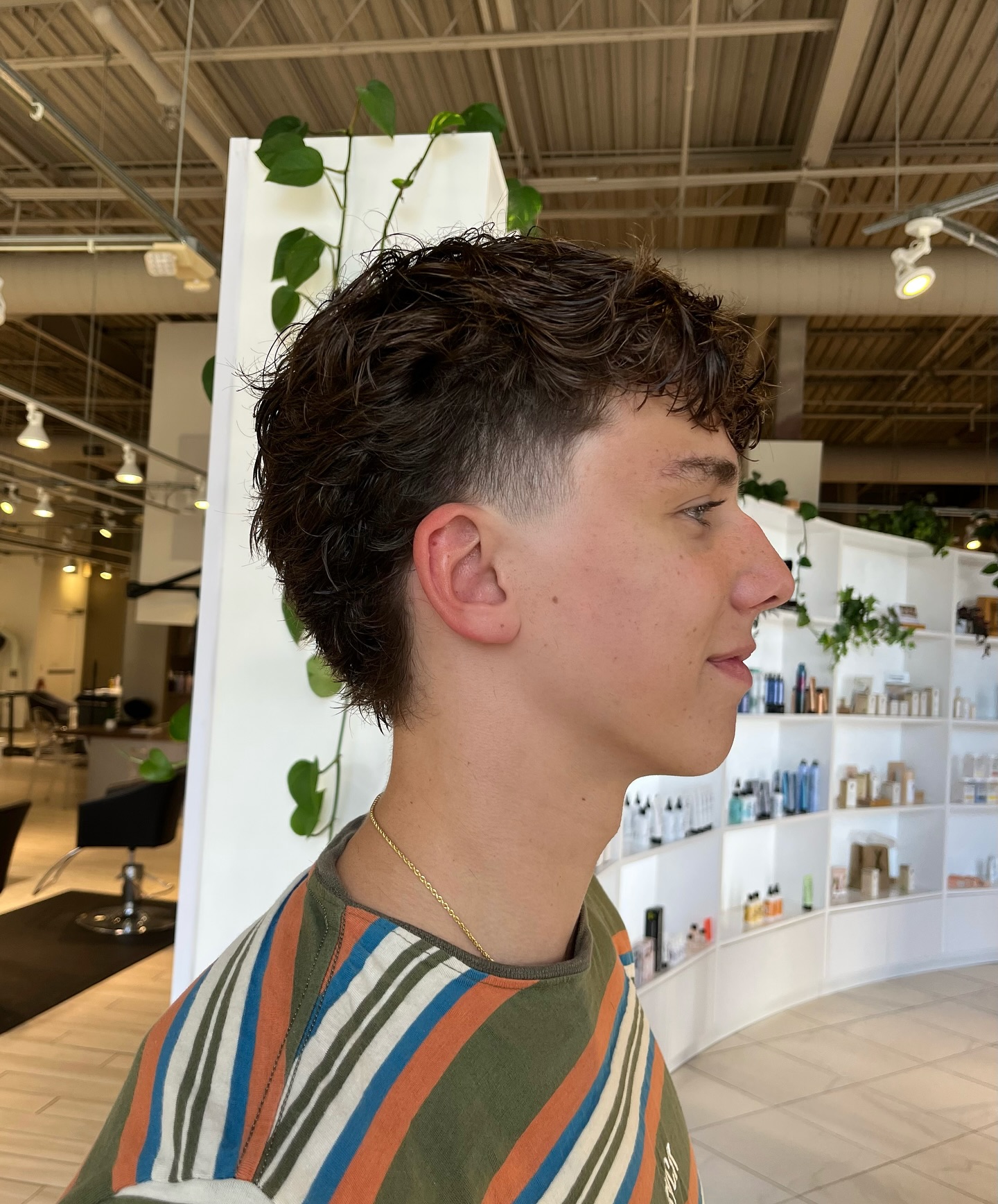 Modern Textured Mullet with Light Curls