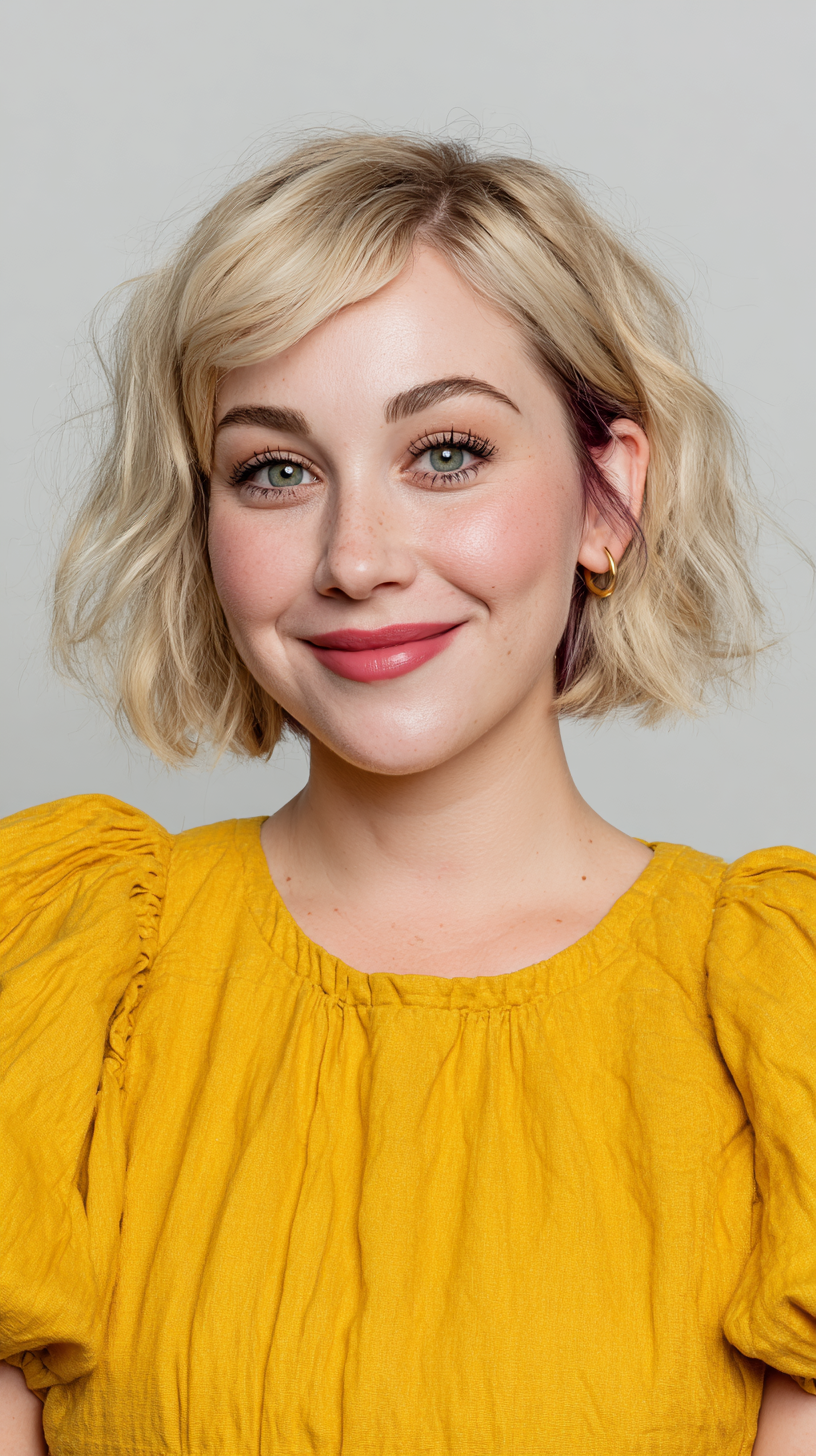 Playful Textured Bob with Subtle Highlights