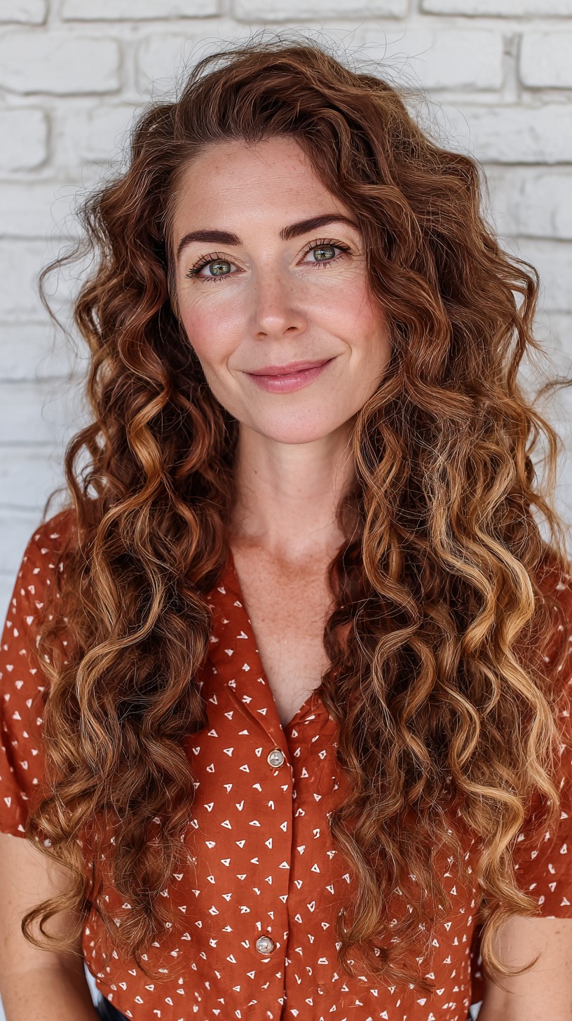 Radiant Caramel Swirls with Seamless Layers