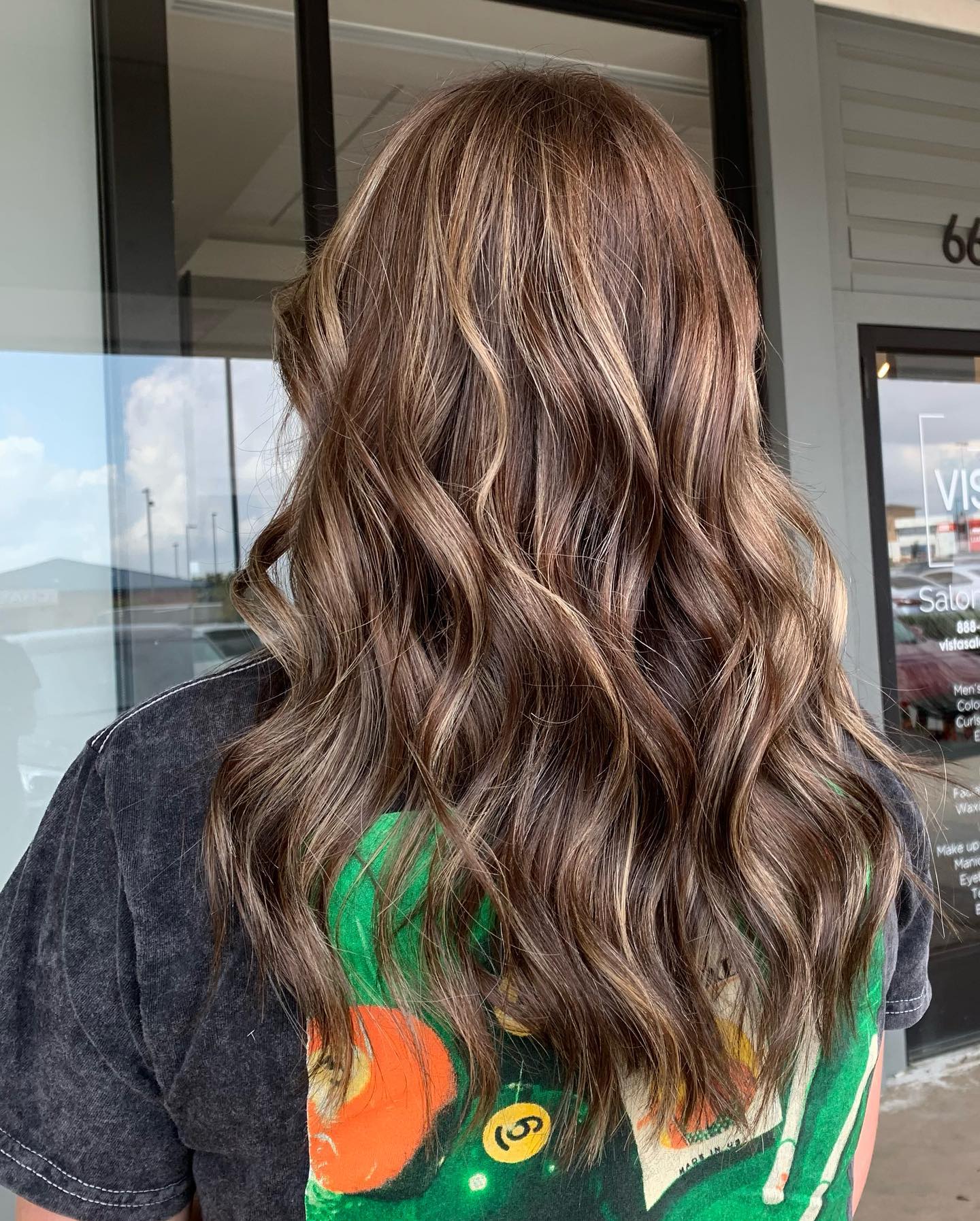 Rich Dark Brown Balayage with Luscious Waves
