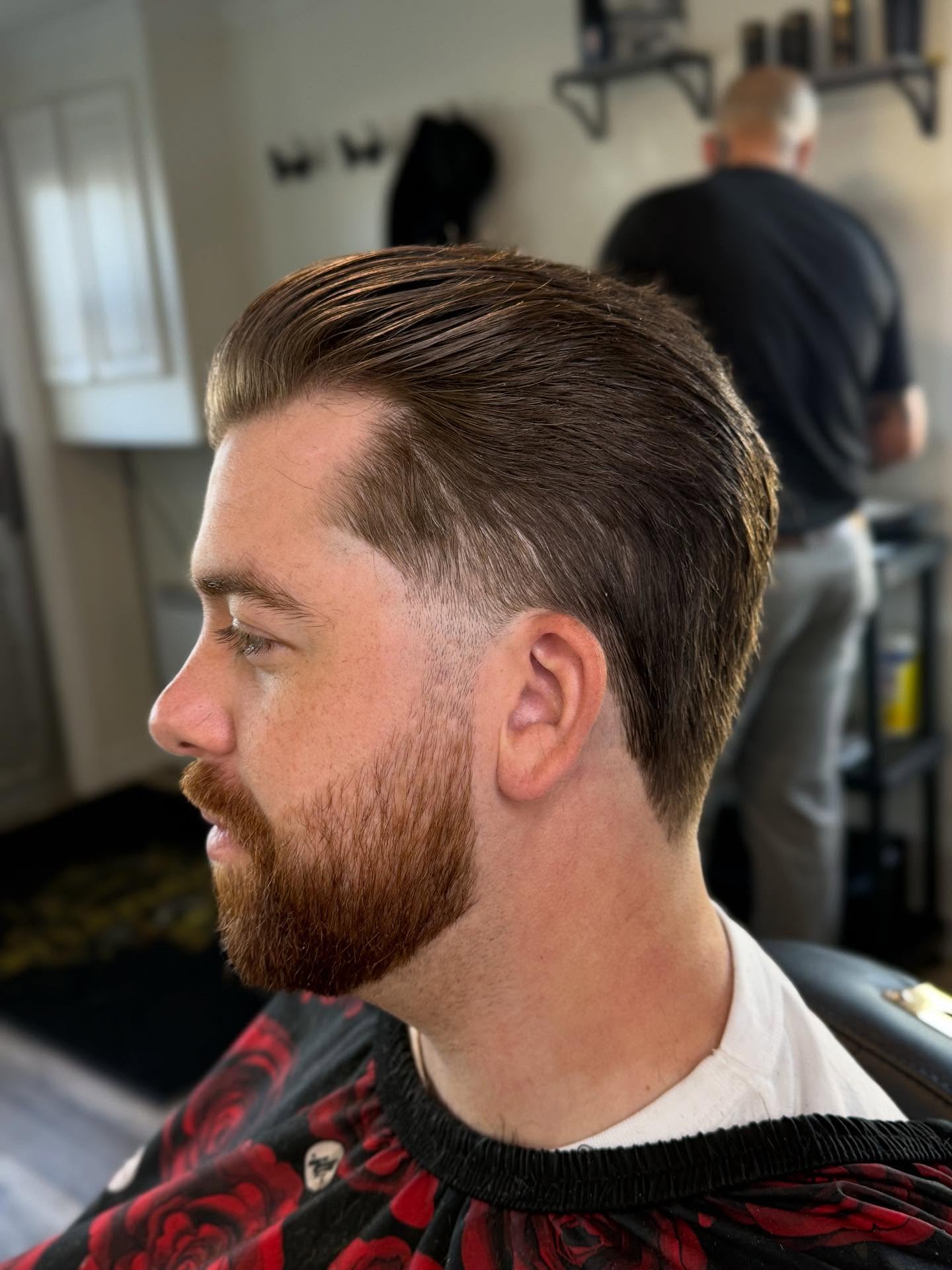 Sleek Classic Pompadour with Precision Fade