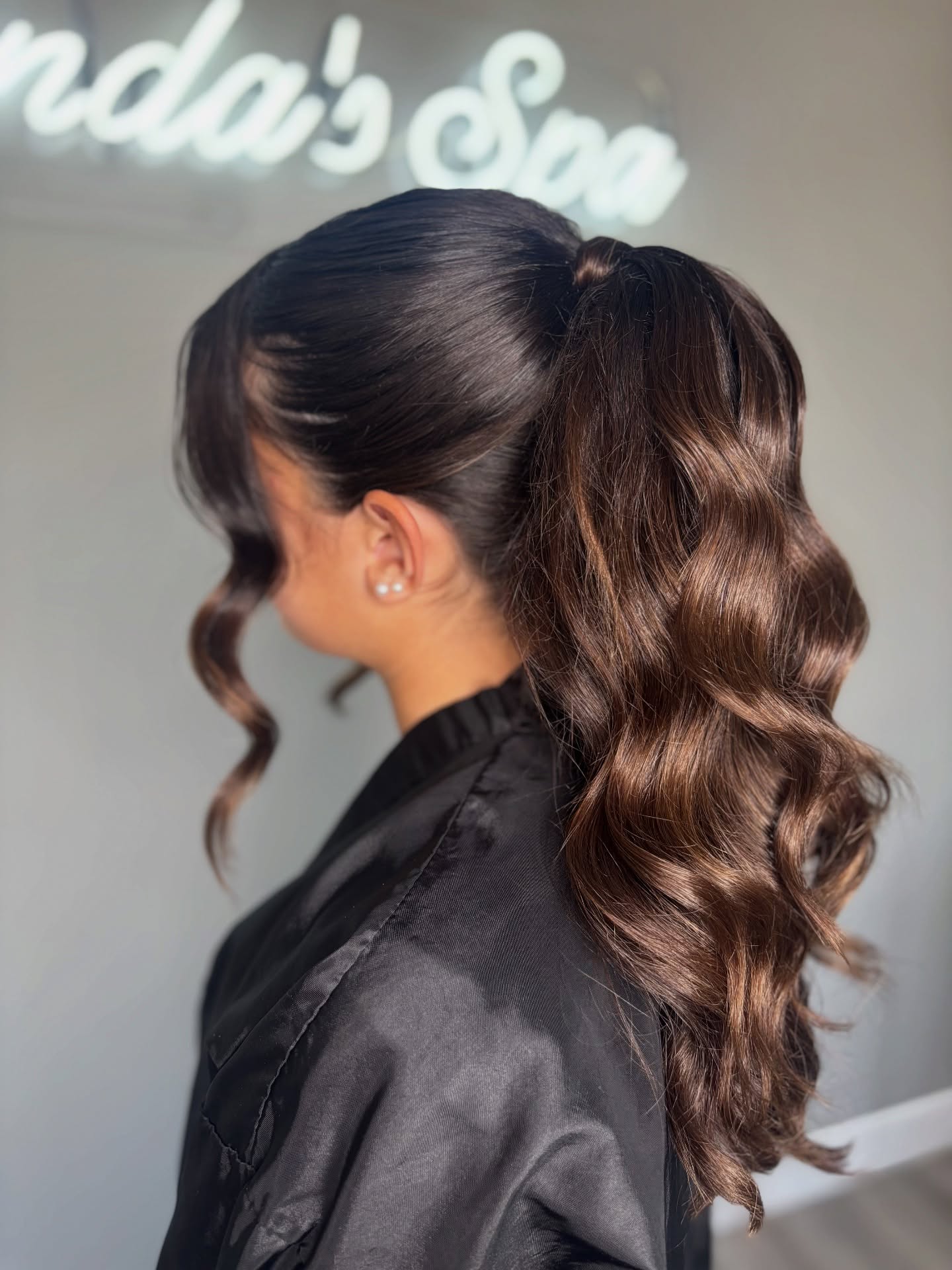 Sleek High Ponytail with Glamorous Waves