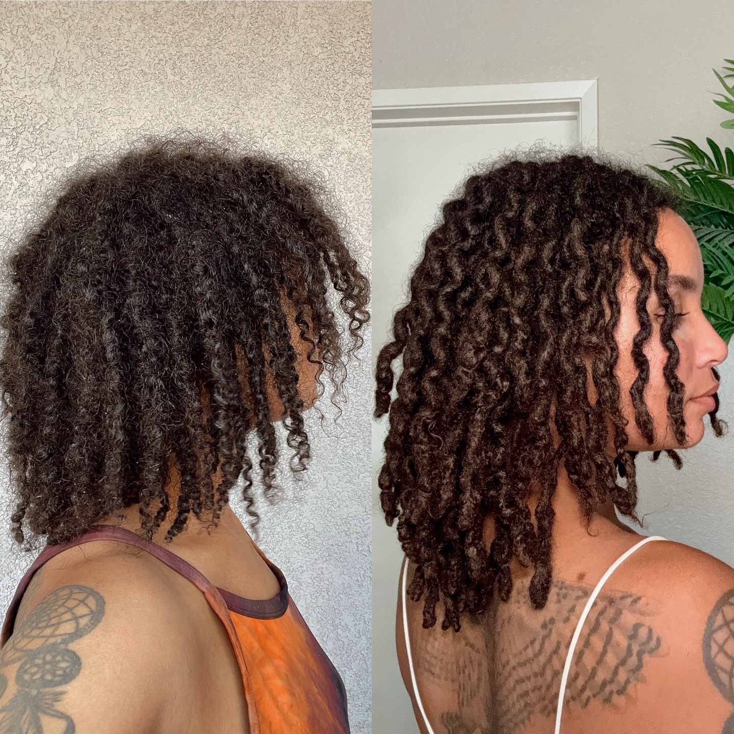Textured Medium-Length Locs with Defined Curls