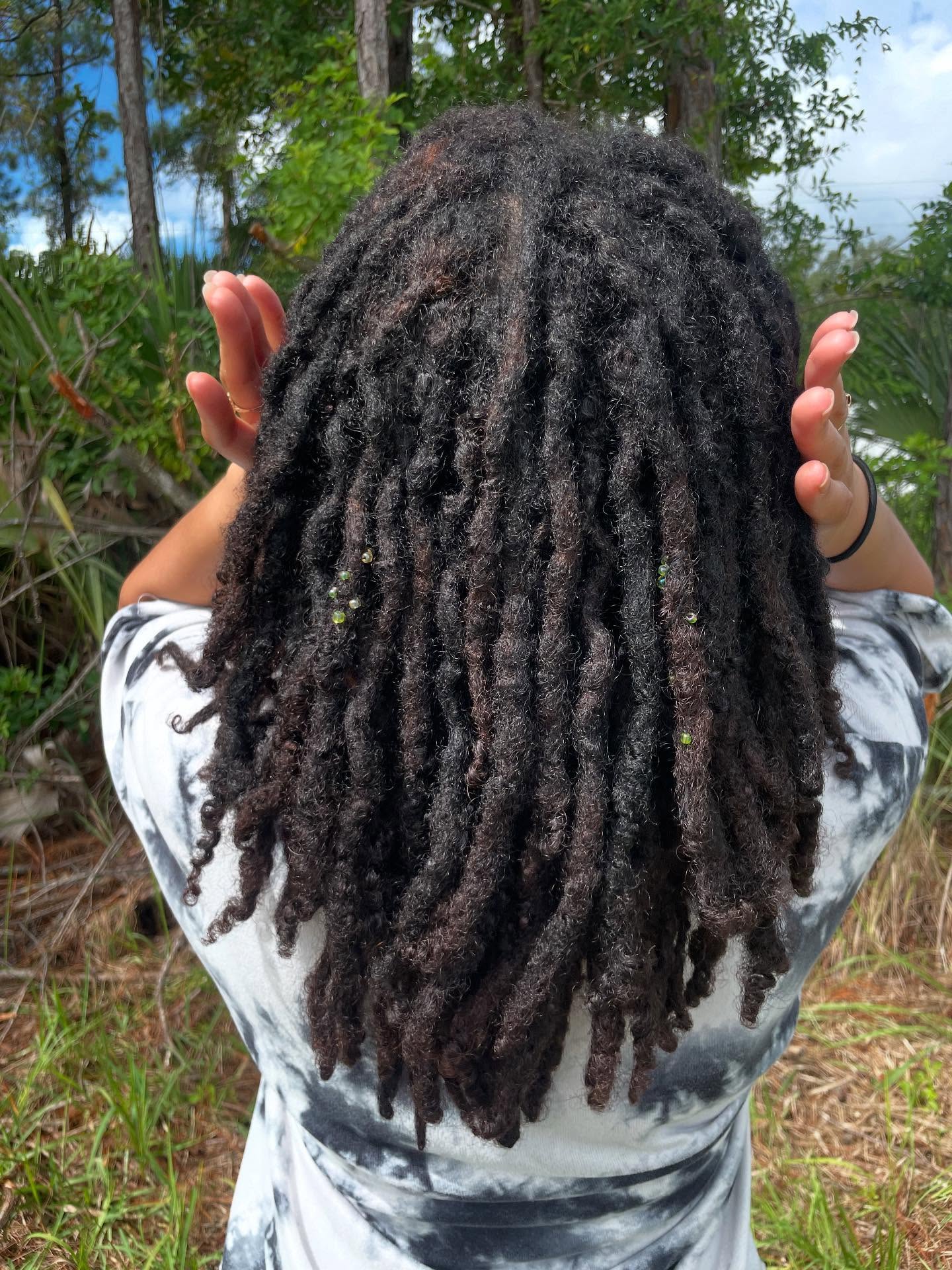 Textured Mid-Length Locs with Natural Volume