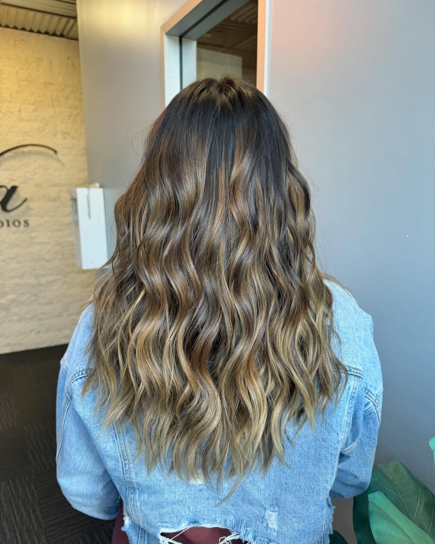 Warm Dark Brown Balayage with Beachy Waves