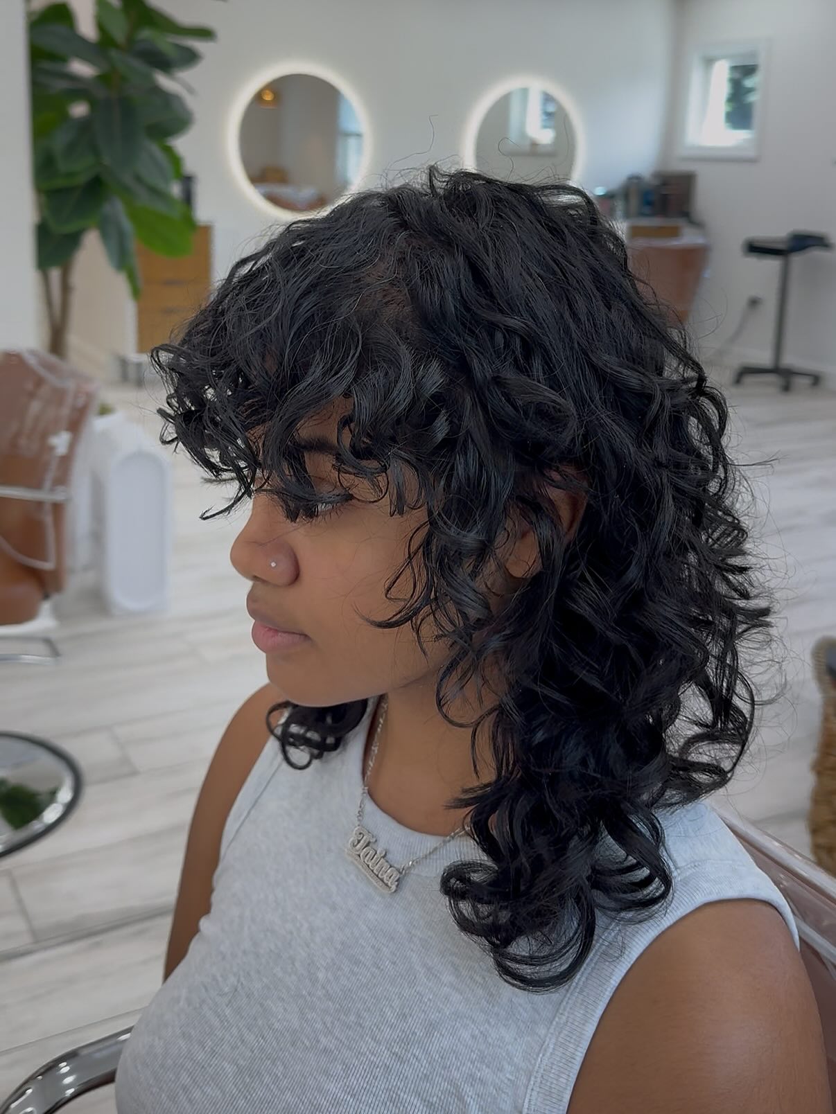 Textured Curly Wolfcut with Defined Layers