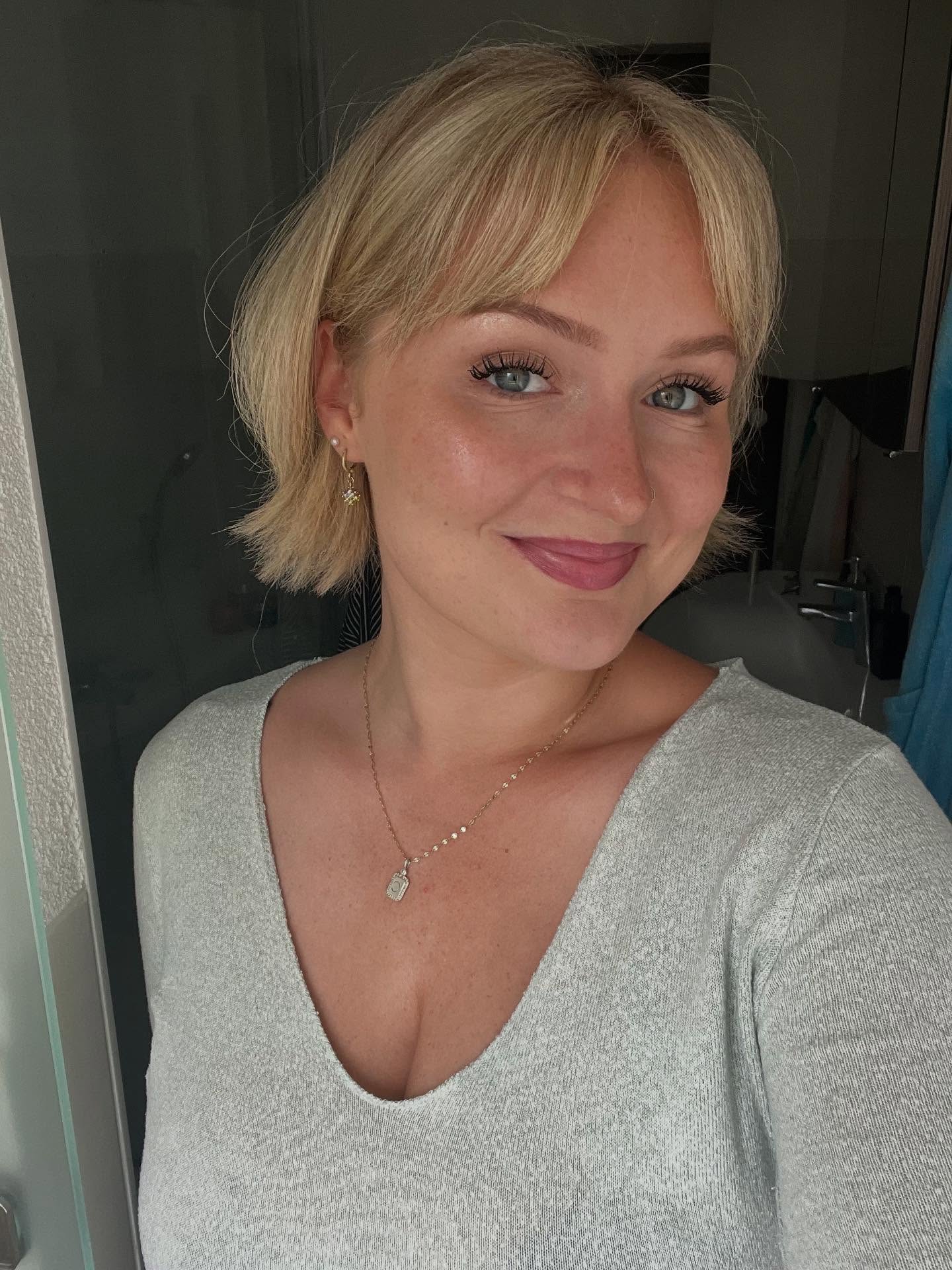 Breezy Blonde Chop with Soft Fringe